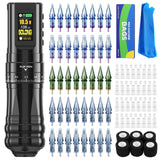 SOLONG Tattoo Machine Kit E96 7 Stroke Adjustable Wireless Tattoo Machine with 40PCS Cartridges