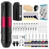 Professional Tattoo Kit - 1600mAh Wireless Pen Machine, 10 Cartridge Needles & Transfer Paper - Complete Starter Set for Beginners - EF-TKP752B-2