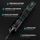 Solong E201 Wireless Tattoo Pen with 7 Stroke Lengths & Dual 1800mAh Batteries – 14H Runtime, High Torque Motor