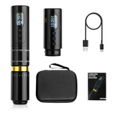 SOLONG E97 Tattoo Machine with Two Fast Charging Batteries Digital LED Display Rotary Tattoo Pen for Artists Black
