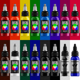 HAWINK TI205 16-Color Tattoo Ink Set – 14 Vibrant Colors + 2 Mixing Solutions with Color Wheel Guide for Professional Tattoo Artists