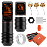 H1 Wireless Tattoo Pen Machine - Adjustable Stroke (3.5/4.0/4.5mm), Smart Color Screen, 1520mAh Battery Rotary Tattoo Machine