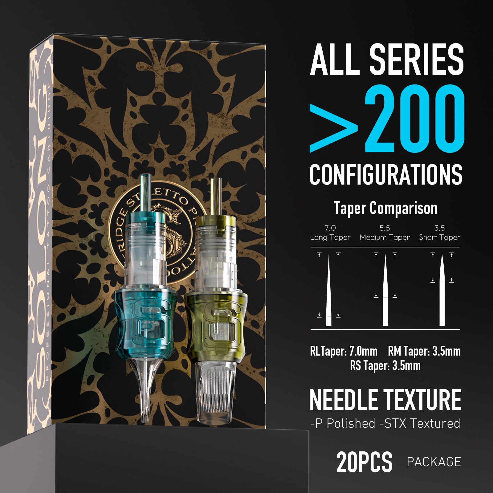 Solong STILETTO PRO Cartridges RL/RS/RM/M1 20PCS