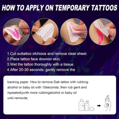 PFARRER 20 Sheet Glow in The Dark Neon Temporary Tattoos/Tattoo Stencils