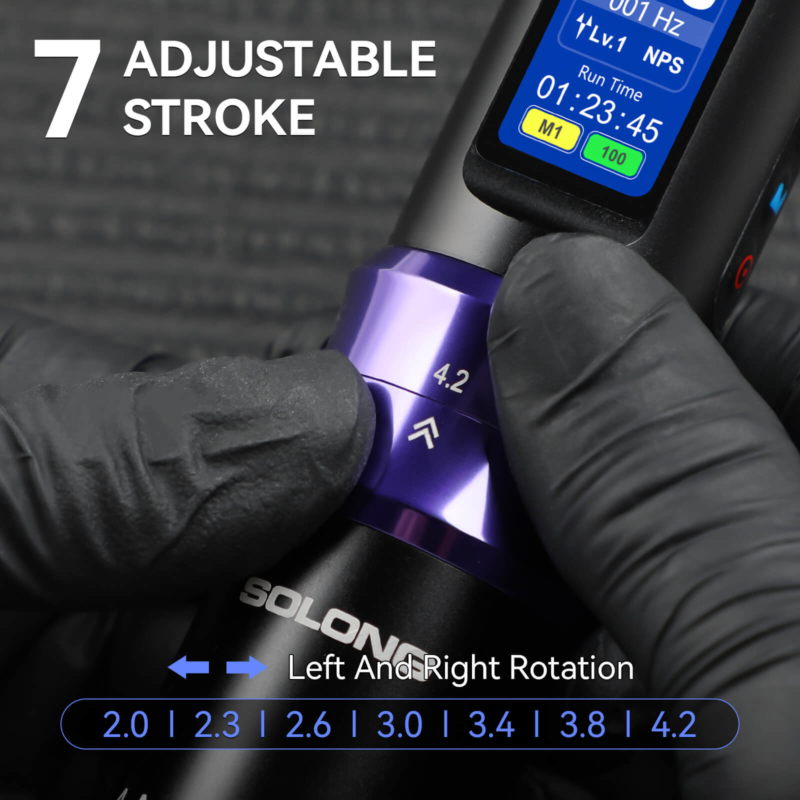 Solong E200 Wireless Tattoo Pen with 7 Stroke Lengths & 1600mAh Battery – Smooth, Quiet & Customizable Design