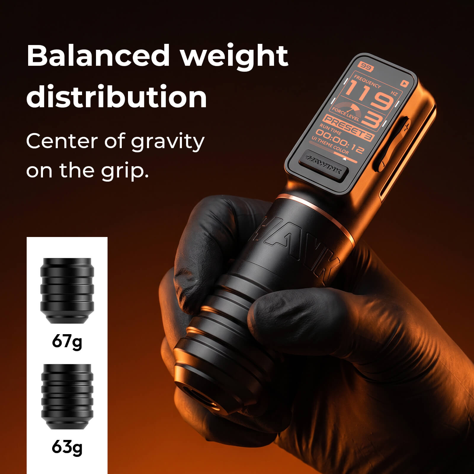 H1 Wireless Tattoo Pen Machine - Adjustable Stroke (3.5/4.0/4.5mm), Smart Color Screen, 1520mAh Battery Rotary Tattoo Machine