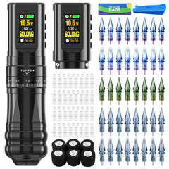 SOLONG Tattoo Machine Kit E96 7 Stroke Adjustable Wireless Tattoo Machine with 2 Batteries & 40PCS Cartridges