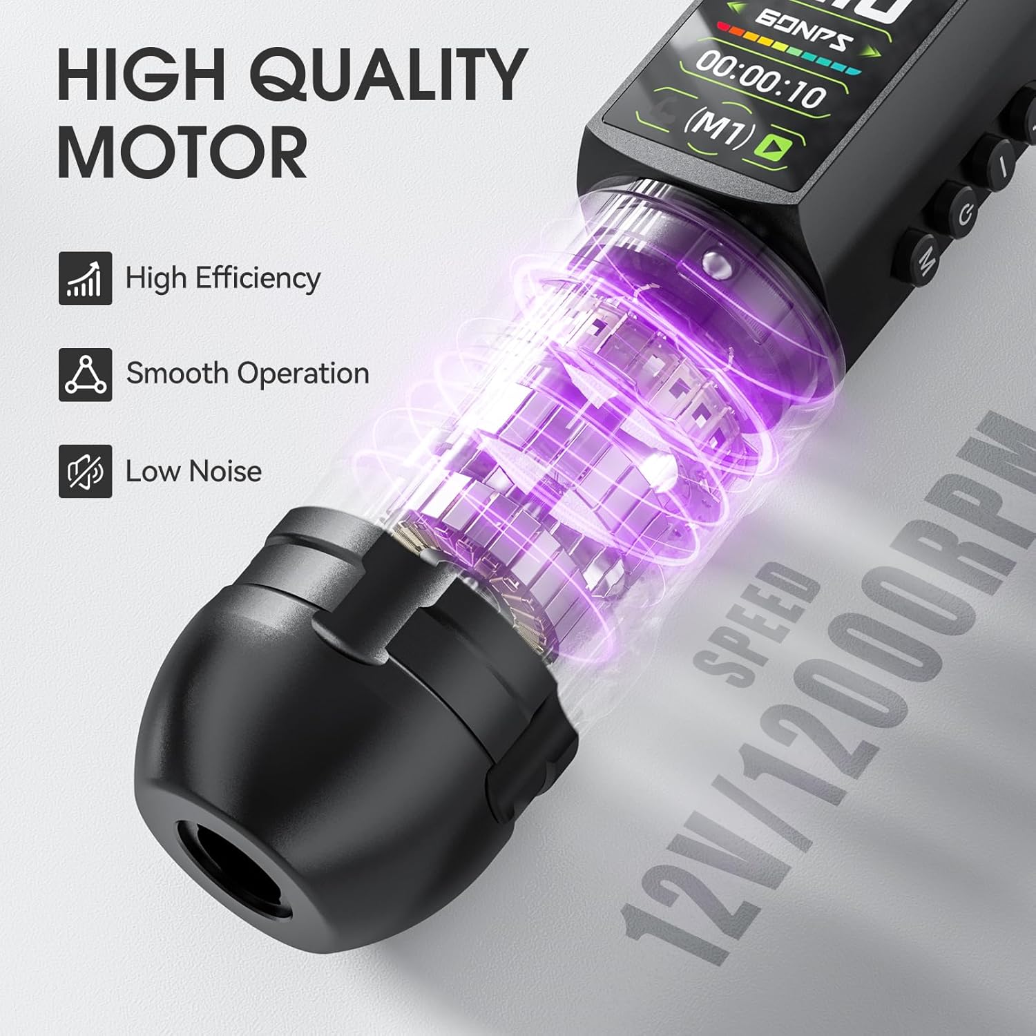 Tattoo Pen Kit, 2300mAh Wireless Tattoo Machine with 7 Adjustable Voltage & 2 Working Modes, 20 Needles & Transfer Paper, Professional Tattoo EF-TKE754A-4