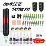 Tattoo Kit Tattoo Machine Kit with 2 Tattoo Batteries,20PCS Pro Tattoo Cartridge Needles,LED Digital Display Complete Tattoo Kit for Beginners and Artists EF-TKP752A-2