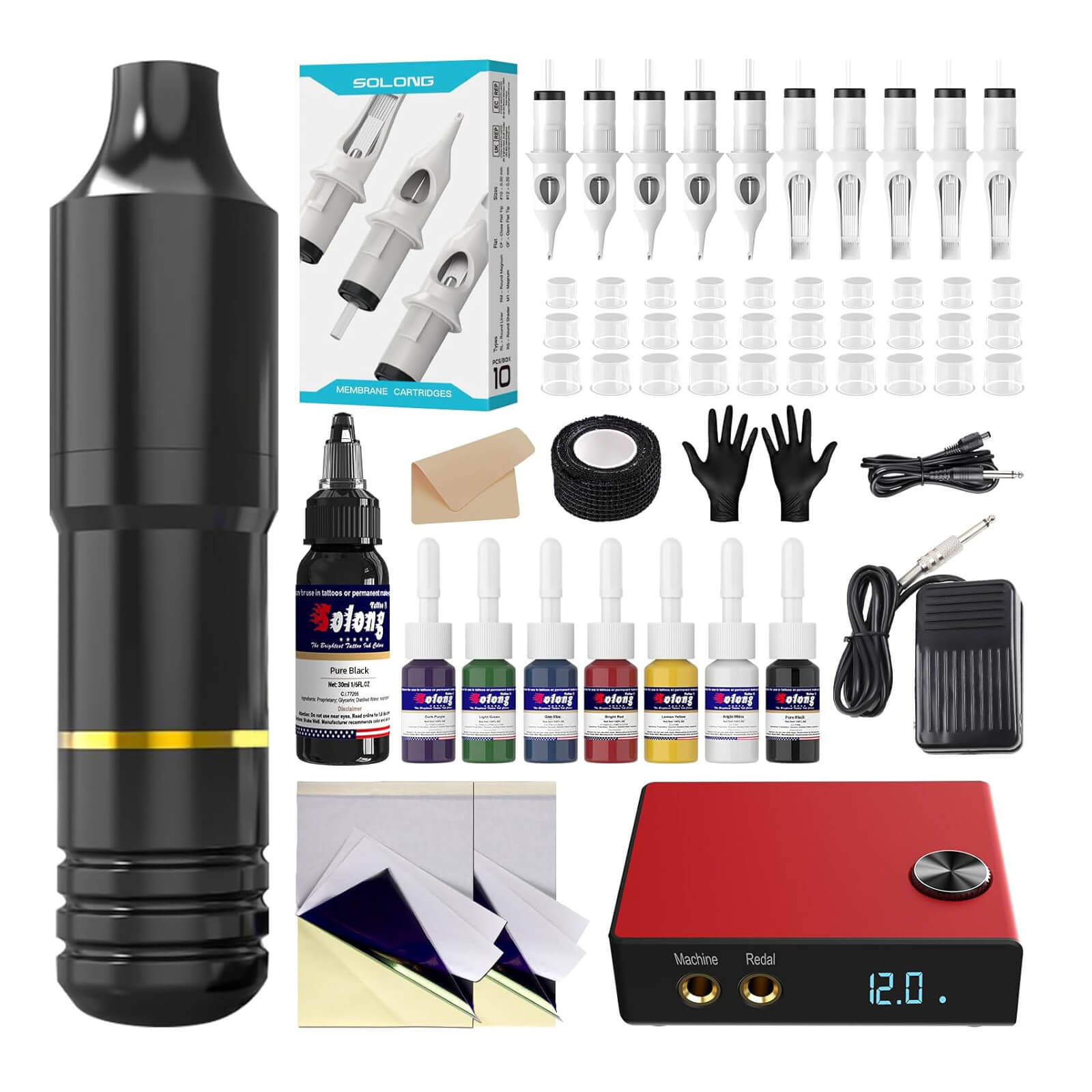 Solong Rotary Tattoo Kit Complete for Starters EK128B-1