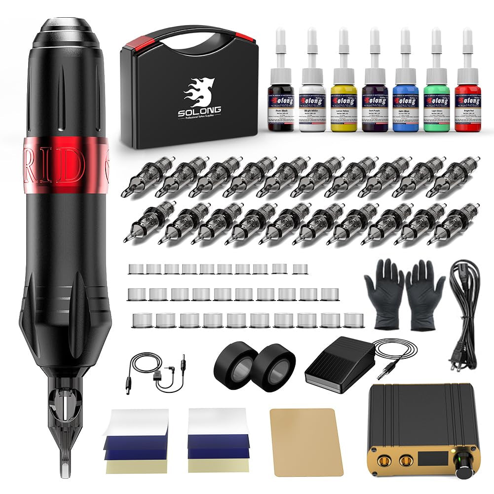 Solong Tattoo Grizzly Bear Style Rotary Tattoo Pen Kit Solong EK129