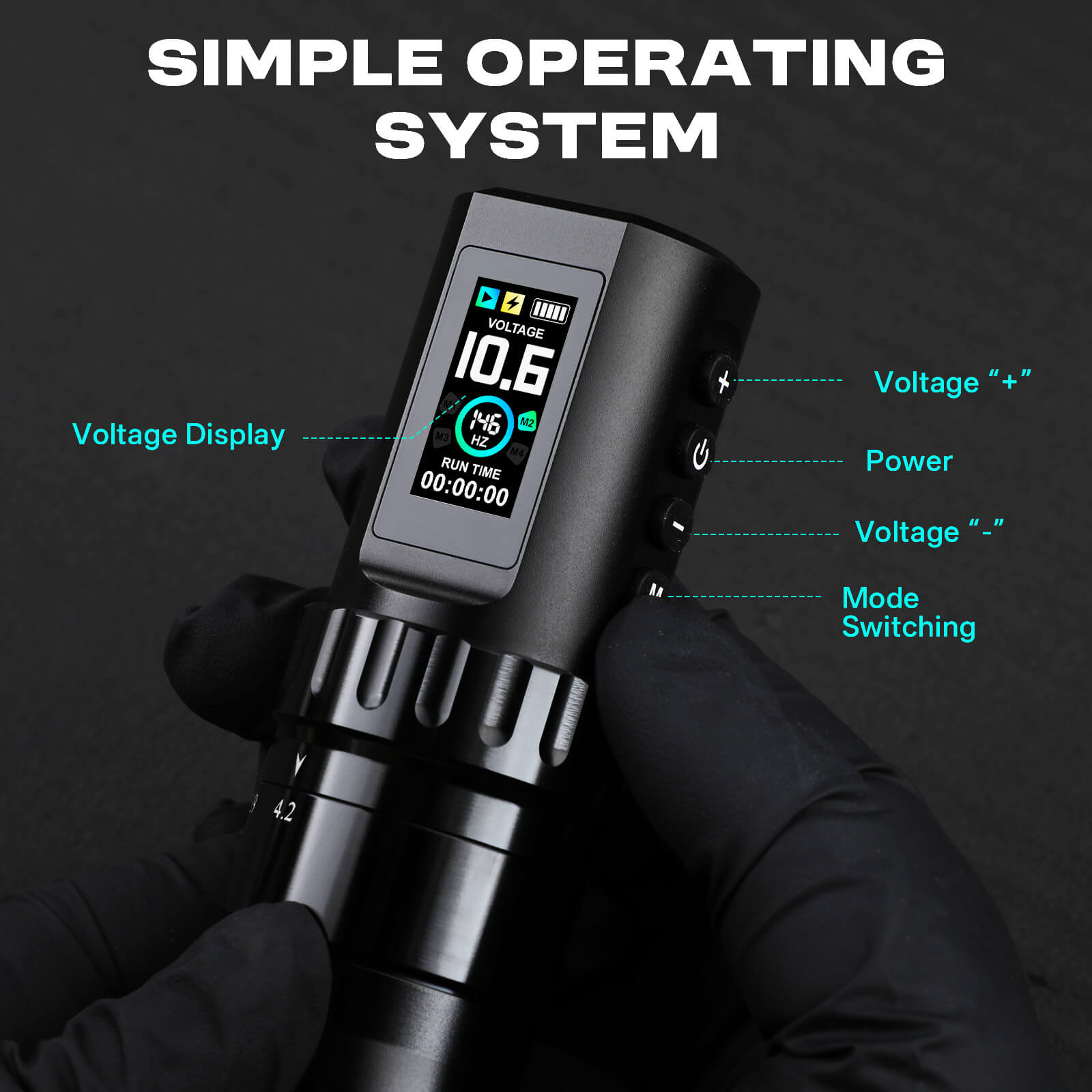 Solong E201 Wireless Tattoo Pen with 7 Stroke Lengths & Dual 1800mAh Batteries – 14H Runtime, High Torque Motor