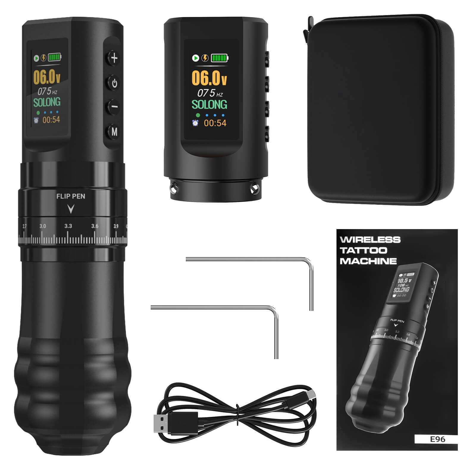 Tattoo Machine E96 Digital Display & 7 Stroke Adjustable