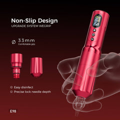 Solong Stroke 4.0mm Tattoo Machine E98 with 2 Batteries, Brushless Motor, Fast Charge