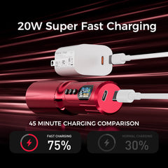 Solong Stroke 4.0mm Tattoo Machine E98 with 2 Batteries, Brushless Motor, Fast Charge