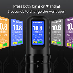 Solong SL-TKE200A-1 Wireless Tattoo Gun Kit – 7 Adjustable Stroke Lengths, 1600mAh Battery, Cartridge Needles, Color Inks & Custom Wallpaper for Beginners & Pros