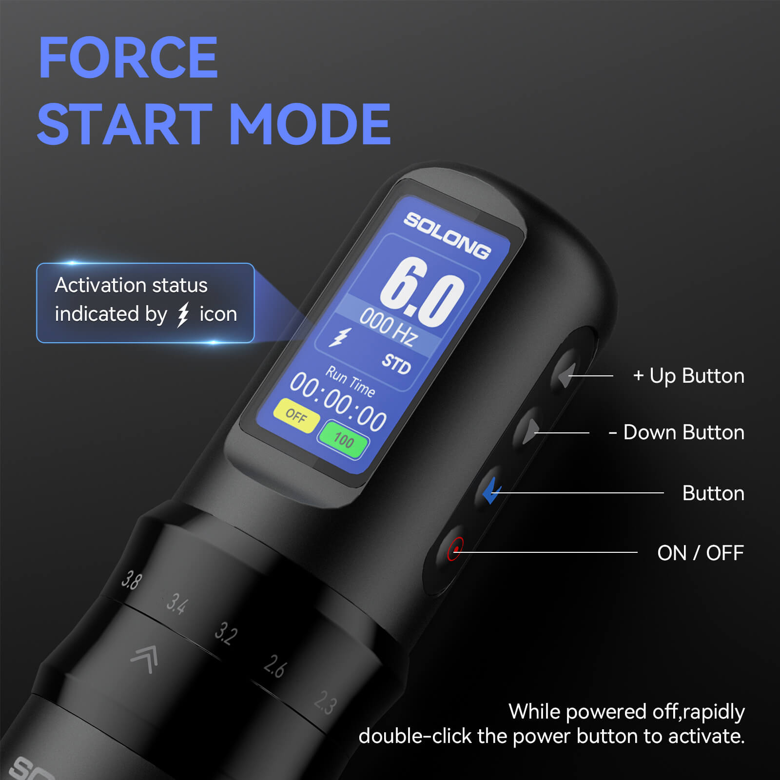 Solong SL-TKE200A-1 Wireless Tattoo Gun Kit – 7 Adjustable Stroke Lengths, 1600mAh Battery, Cartridge Needles, Color Inks & Custom Wallpaper for Beginners & Pros