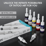 Tattoo Gun Kit,Solong Cordless Tattoo Gun with Dual Rechargeable Battery Tattoo Supply Set for Beginners & Practice SL-TKP203A-9
