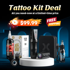 SOLONG E78 Tattoo Kits Tattoo Machine with 1600mAh LED Display Tatoo Kit 40PCS Needles and 14 Ink Black