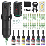 SOLONG E78 Tattoo Kit Tattoo Machine with Two 1600mAh Batteries LED Display Tattoo Gun 20PCS Tattoo Cartridge Needles and 7PCS Ink