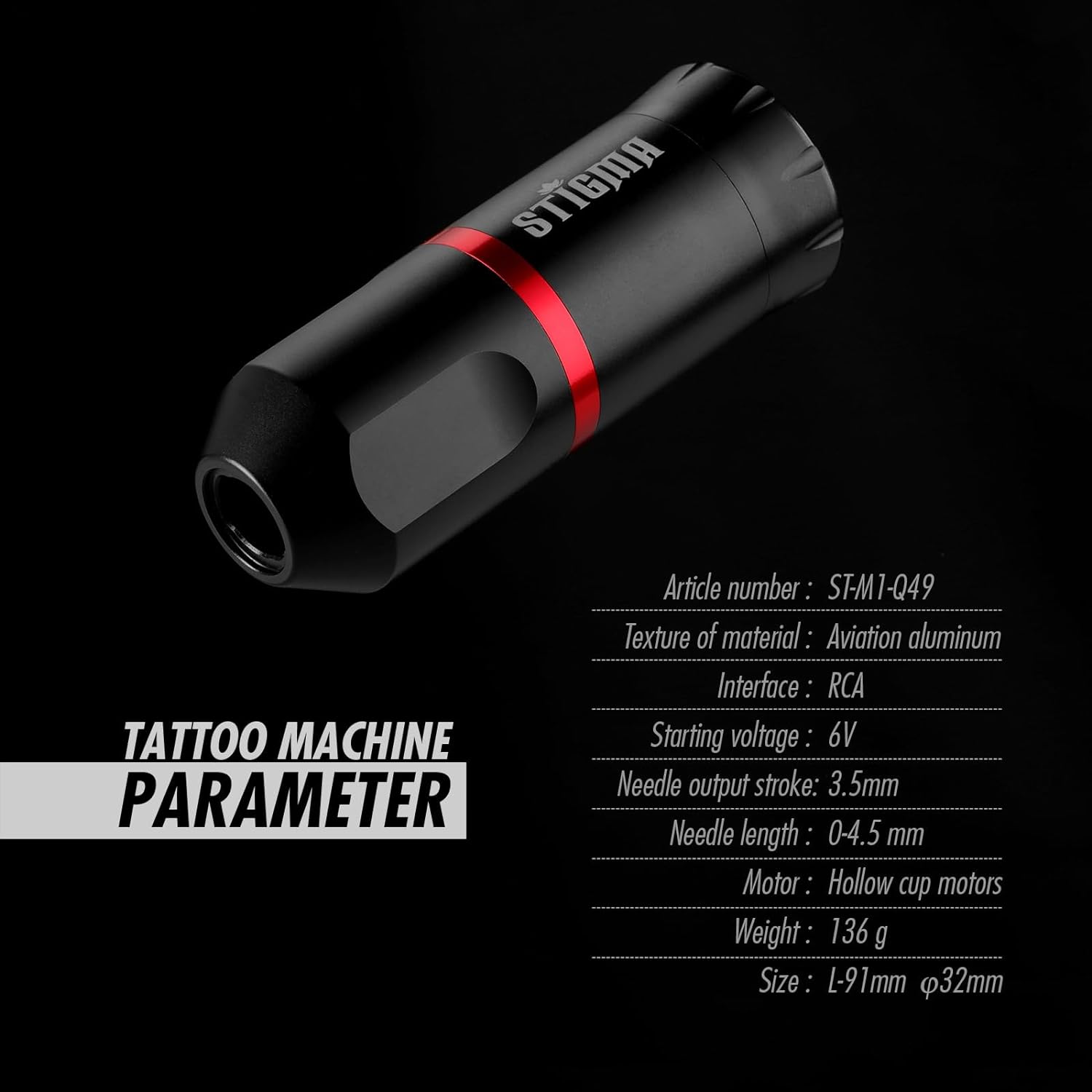 STIGMA Tattoo Machine Kit Q49 Tattoo Machines with 7 Color Inks & 20PCS Cartridges