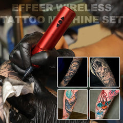 Tattoo Gun,Effeer Complete Wireless Tattoo Gun LED Screen Display Tattoo Kit with 40pcs Cartridge Needles Tattoo Ink Practice Skin Bandage for Beginners