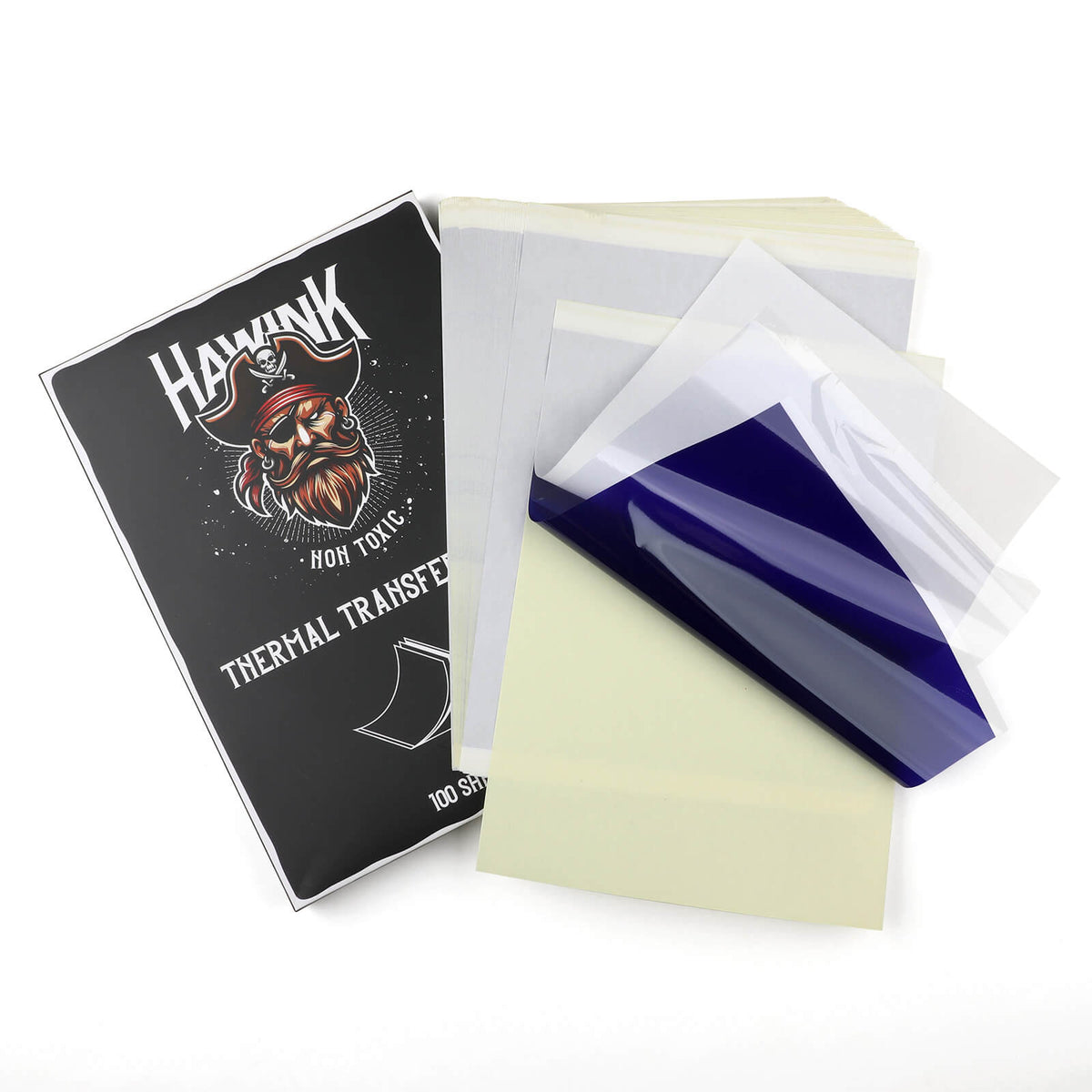 HAWINK Tattoo 100 Sheets Tattoo Transfer Paper,4 Layers Stencil Transfer Paper, A4 Size