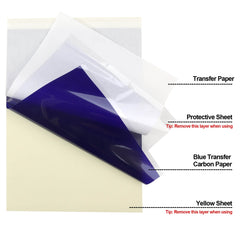 HAWINK Tattoo 100 Sheets Tattoo Transfer Paper,4 Layers Stencil Transfer Paper, A4 Size