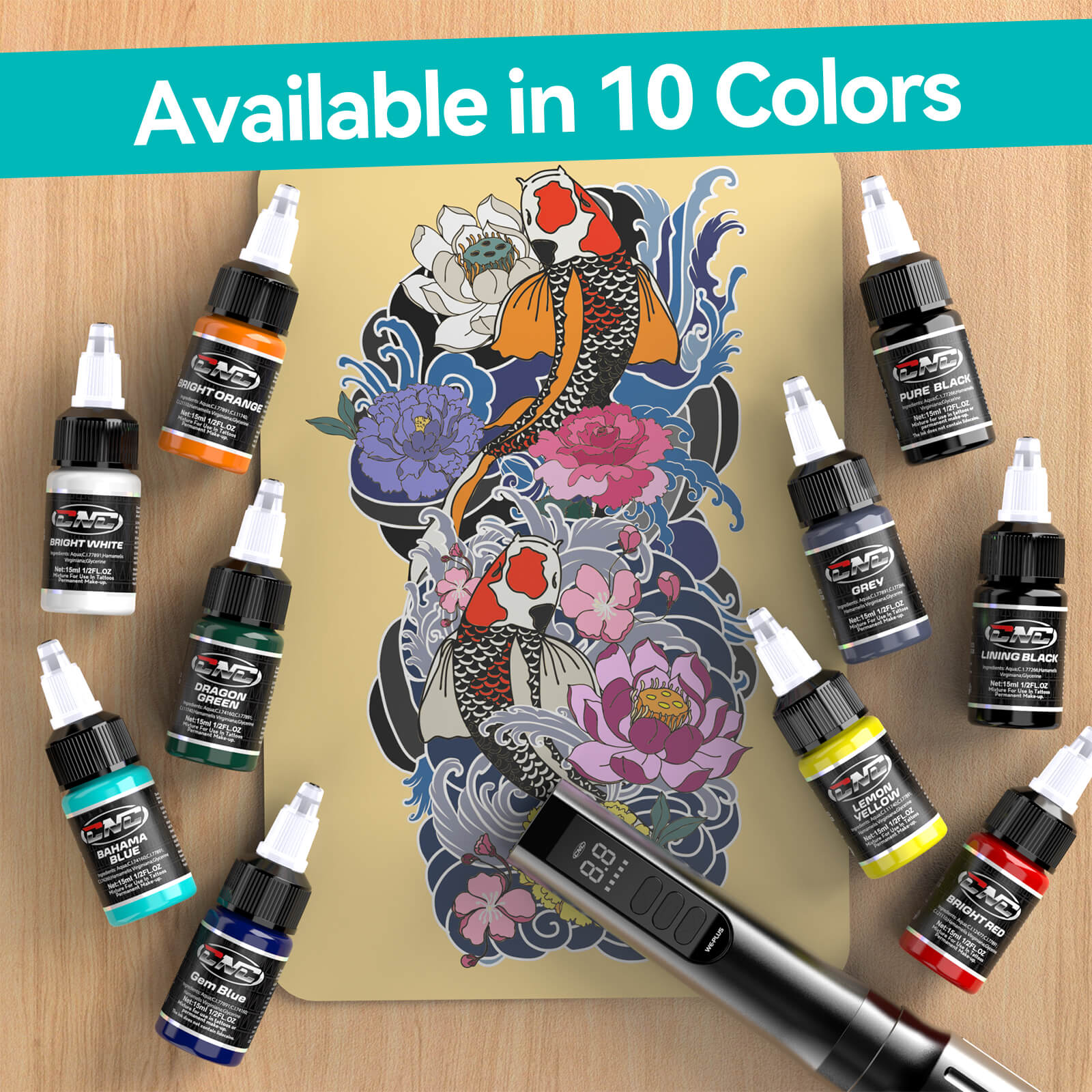 Tattoo Ink 10/16 Colors Set 15ml CNC