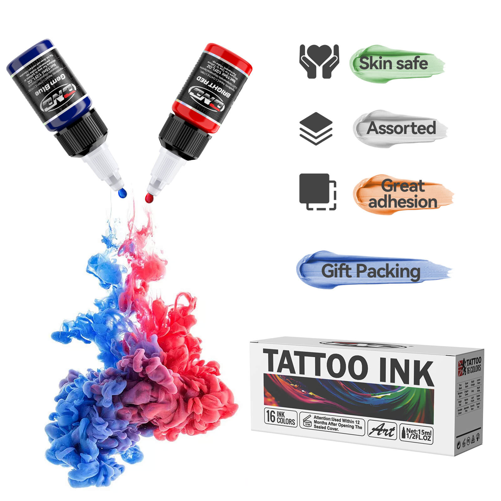 Tattoo Ink 10/16 Colors Set 15ml CNC