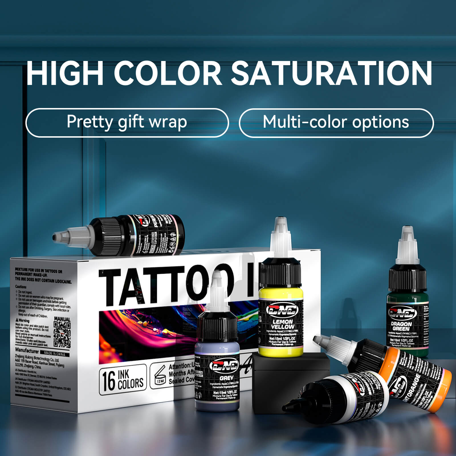 Tattoo Ink 10/16 Colors Set 15ml CNC