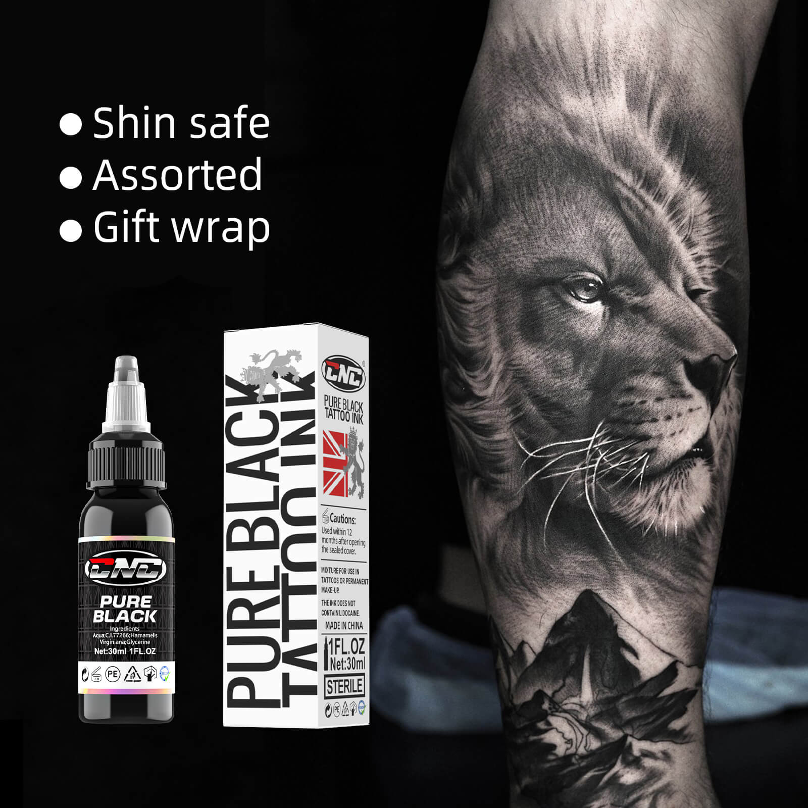 CNC Tattoo Ink Pure Black and Concentrated Black 30-240ml