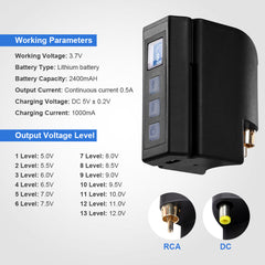 Wireless Battery/ Power Supply For Tattoo Pen RCA/DC Connector P198