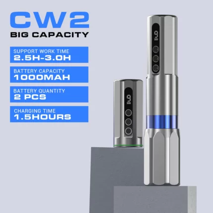 מכונת קעקועים אלחוטית CNC CW2 סוללות כפולות