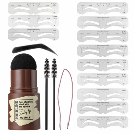 ANTIKE Eyebrow Stencil Kit Makeup Tools Vattentät brynstämpel och ögonbrynspulver med återanvändbara ögonbrynsstenciler