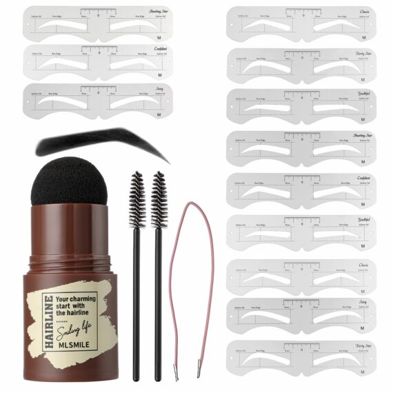 Комплект шаблони за вежди ANTIKE Инструменти за грим Водоустойчив печат за вежди и пудра за вежди с многократни шаблони за вежди
