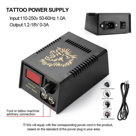 Solong Tattoo® Ново LCD цифрово захранване за татуировки P142-2