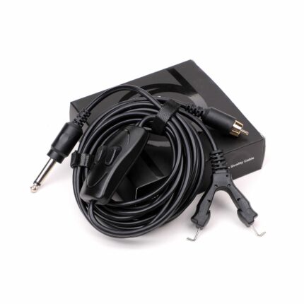 STIGMA Premium Slicone-Kabel für Tätowiermaschine, 2 m, Dual-Anschluss, RCA und Clip-Kabel