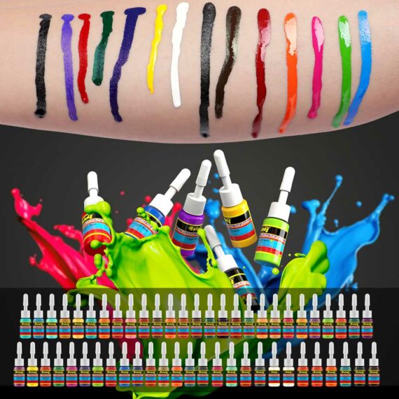 Solong Tattoo Ink Set 54 couleurs complètes 1/6oz (5ml) TI1001-5-54