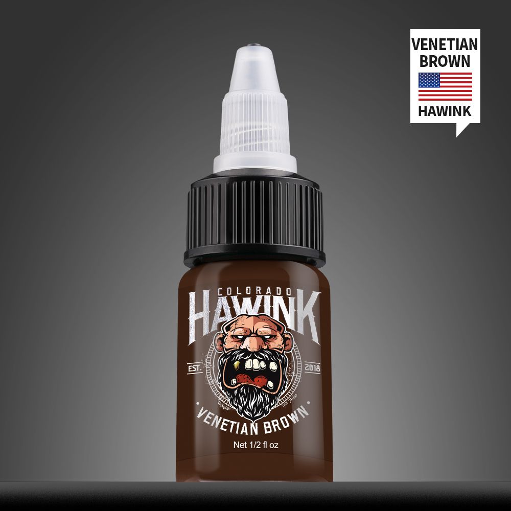 Hawink® タトゥー インク ベネチアン ブラウン 1/2オンス