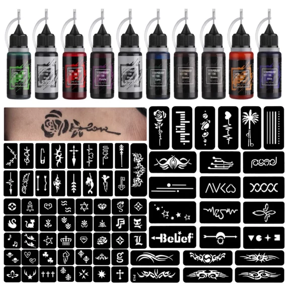 Tattoo Ink colors available in our stick and poke tattoo kits